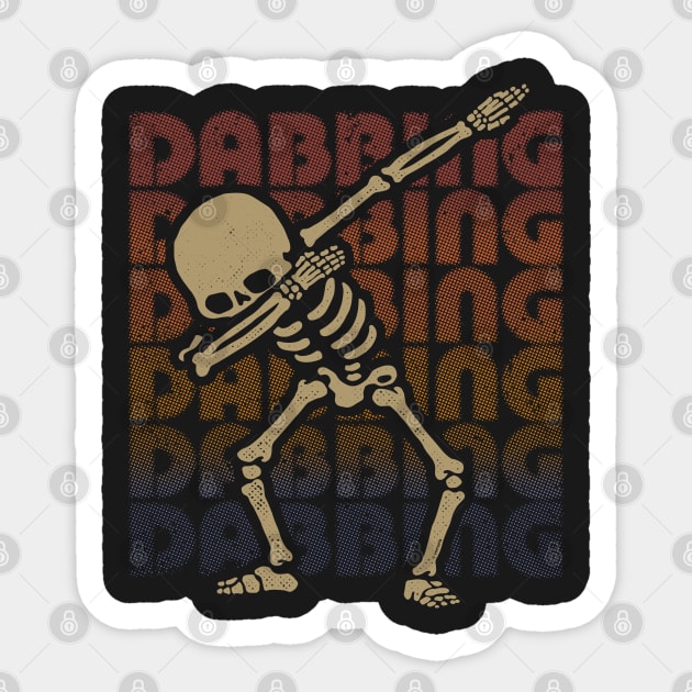 Dabbing Skeleton Type Rainbow Sticker by vo_maria